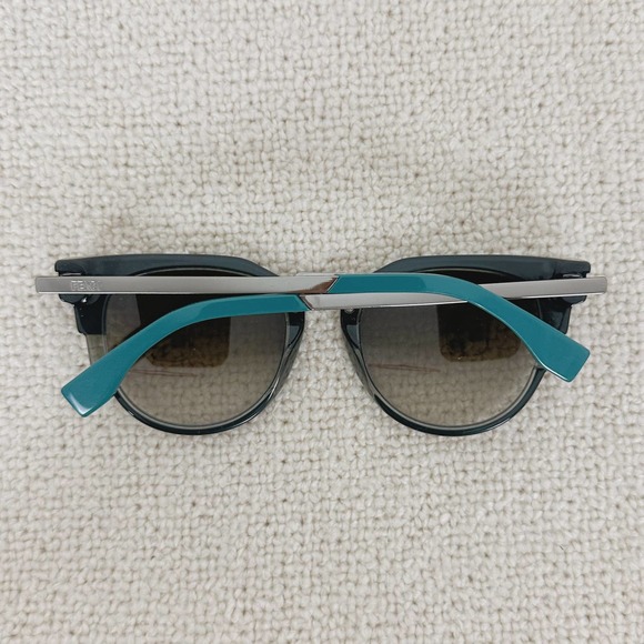 FENDI Teal Gray Cat Eye Metropolis Sunglasses - Picture 6 of 8
